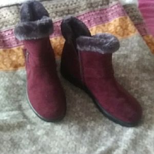 Faux suede booties
